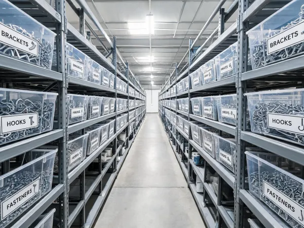 Warehouse picking lane for hardware