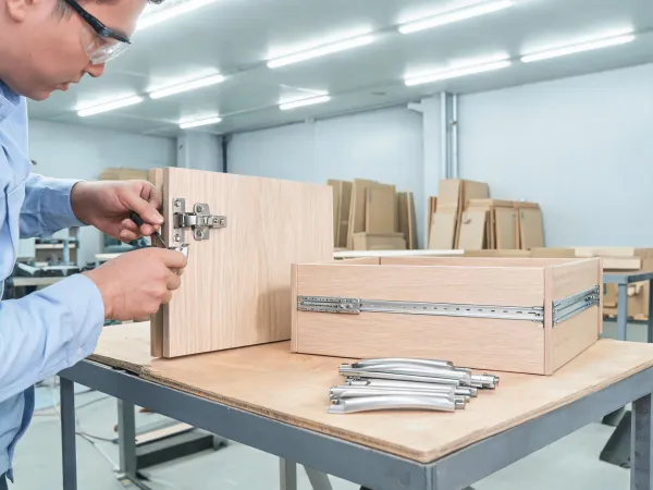 Commercial cabinet hardware installation